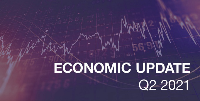 an image of graph lines with the text "Economic Update Q2 2021"