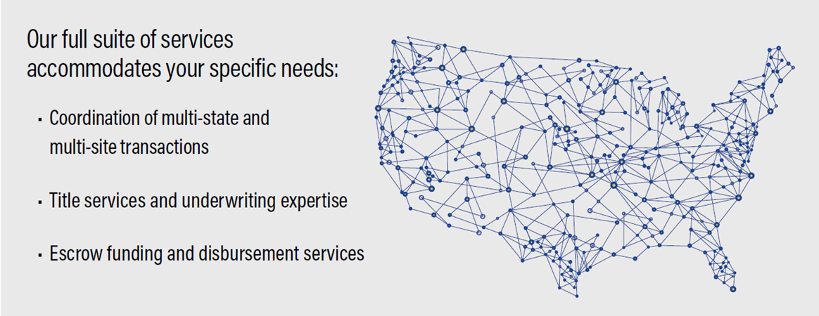 Map of the USA with bullet lists of CAS services.